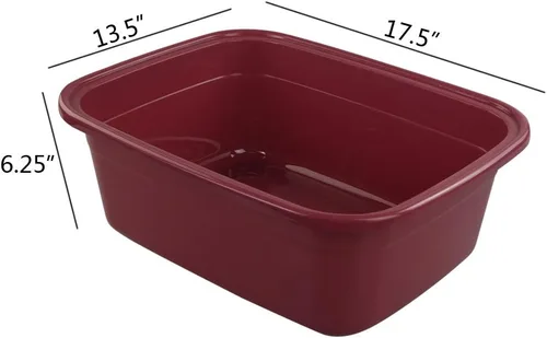 Vista 2 de Lavabo de 18 cuartos de galón, tinas grandes, 3 paquetes (rojo oscuro, gris, caqui)