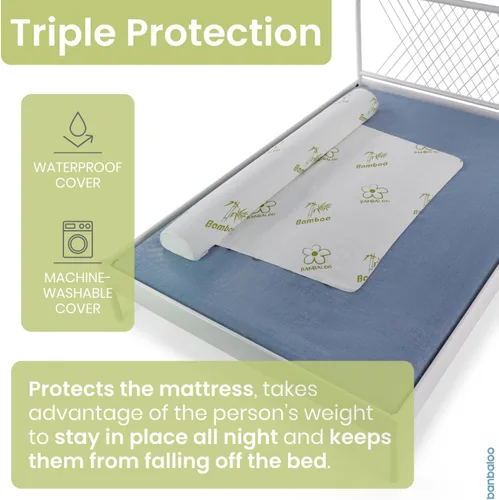 Vista 3 de BANBALOO Rieles de cama para adultos mayores de seguridad de 60 pulgadas Restricciones de cama Protector para personas mayores Barras