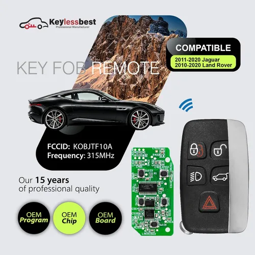 Vista 2 de Control remoto de entrada sin llave KOBJTF10A 315MHz 5 botones de repuesto para Land Rover LR2 Discovery Range Rover Jaguar F-Type XJ 2010-2020
