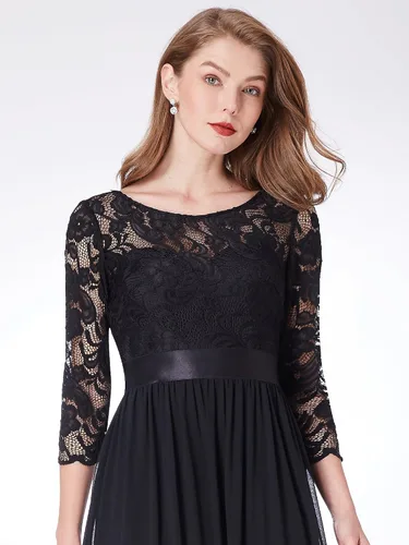 Vista 5 de Ever-Pretty - Vestido largo elegante para dama de honor, con cintura imperio, manga de 34, 07412