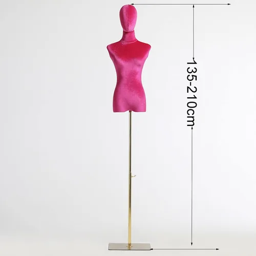 Vista 7 de LFFH Torso de maniquí femenino, altura ajustable 53.1-82.7 in con soporte de metal para encimera, fácil de montar y almacenar para exhibición