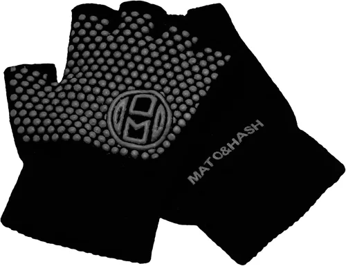 Vista 2 de Mato & Hash Guantes de agarre sin dedos para yoga, pilates Negro-gris-opaco