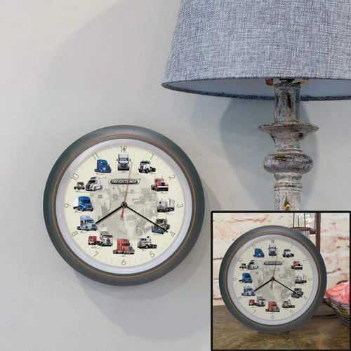 Vista 3 de Mark Feldstein Freightliner Trucks - Reloj de pared con sonido