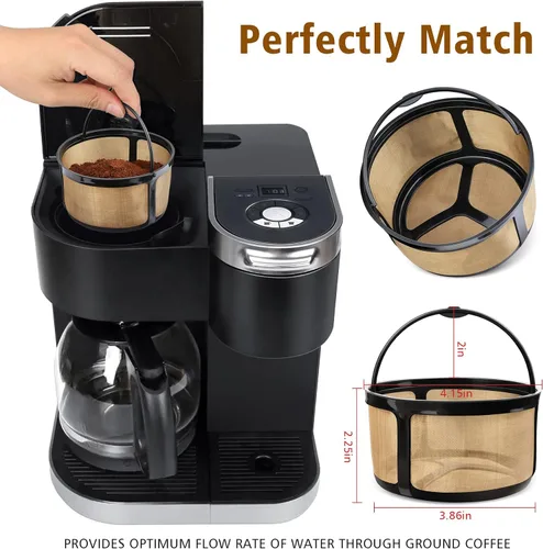 Vista 3 de Filtro de café reutilizable K Duo solo para cafeteras K-Duo Essentials y K-Duo - Filtros de café para cesta de jarra, accesorios reutilizables