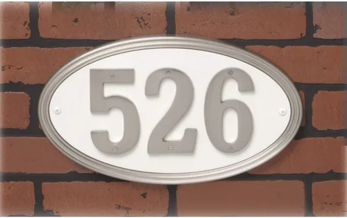 Vista 5 de Hy-Ko Products AK-450 Placa ovalada para dirección de 8.5 x 15.5 pulgadas, color dorado, 1 pieza Oro