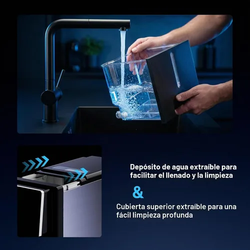 Vista 4 de Silonn Nugget - Máquina de hielo para encimera, hielo de caída automática Acero inoxidable