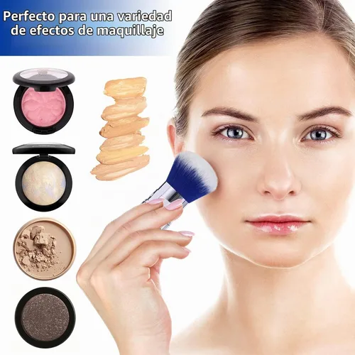 Vista 5 de Brocha de maquillaje retráctil Kabuki para polvo, cepillo de viaje para base, rubor, bronceador, corrector, cepillo portátil con cubierta.. Kabuki