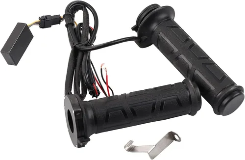Vista 6 de Qiilu Empuñaduras eléctricas con calefacción para motocicleta, ajustable 0.866 in, negro, 12W-24W