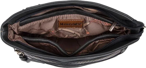 Vista 4 de Montana West Bolso cruzado grande con bolsillo con cremallera múltiple con correa de guitarra