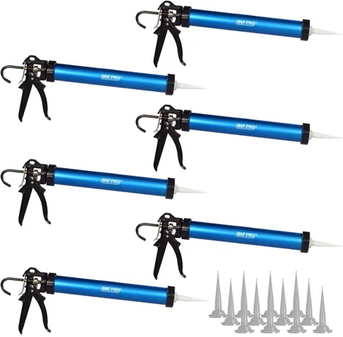Vista 12 de AWF PRO Pistola de calafeteo para salchichas, paquete de papel de aluminio de 20 oz y cartucho convertible de 10 oz, relación de empuje 12:1, cañón