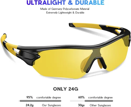 Vista 5 de Lentes de sol polarizados para hombres y mujeres jóvenes de béisbol ciclismo correr conducir pesca golf motocicletas lentes TAC UV400