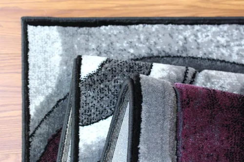 Vista 6 de Masada Rugs, Alfombra tejida moderna, morada, tallada a mano (8 pies x 10 pies, morado)