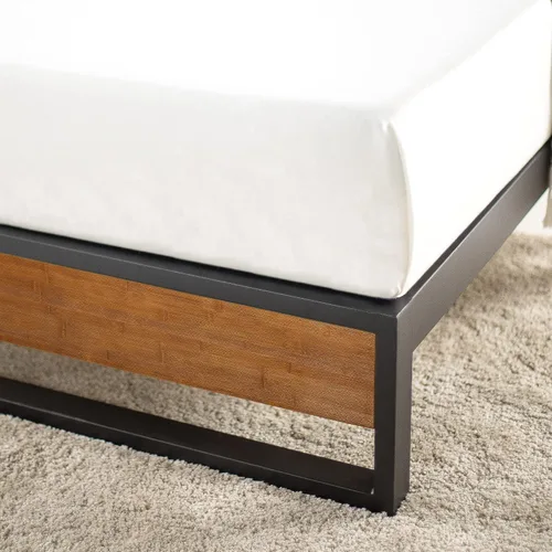 Vista 4 de Zinus Suzanne - Cama de plataforma de 6 pulgadas sin cabecero, Acero Madera Contrachapado, Marrón