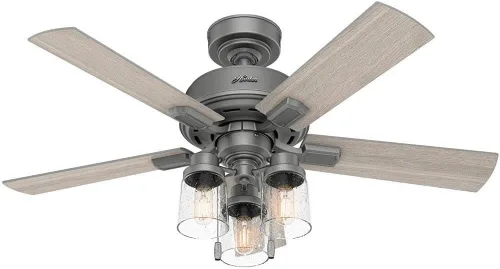 Vista 12 de Hunter Hartland 51745 - Ventilador de techo interior de 52 pulgadas con luces LED, para dormitorio, sala de estar o cocina, montaje estándar, sin