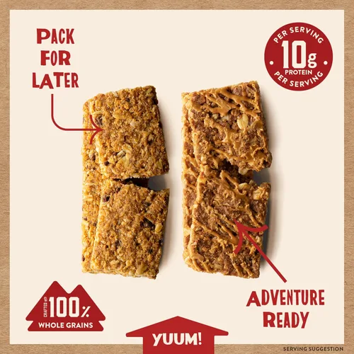 Vista 5 de Kodiak Cakes Paquete variado de barras de granola crujiente, mantequilla de maní (2 cajas) y chispas de chocolate (2 cajas) de barra de granola