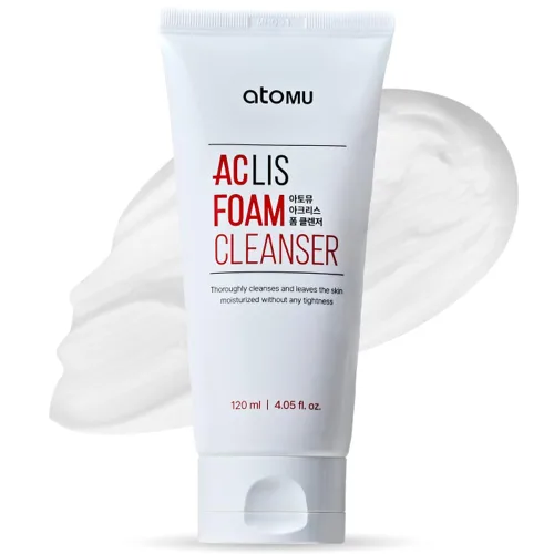 Vista 3 de ATOMU Oil Control Limpiador facial espumoso para piel grasa y poros obstruidos, lavado facial de limpieza profunda con ácido salicílico (BHA), 4.05