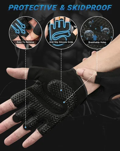 Vista 3 de Guantes de entrenamiento COFIT transpirables y antideslizantes, guantes de gimnasio para levantamiento de pesas para hombres y mujeres, agarre