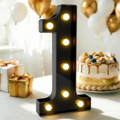 Vista 76 de Pooqla - Números iluminados negros, decoraciones de cumpleaños 50 para hombres Number 50