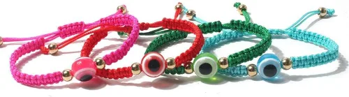 Vista 3 de Pulseras de cuerda de mal de ojo, ajustable, hecha a mano, trenzada, contra el mal de ojo, pulsera de la cábala turca, protección de buena suerte