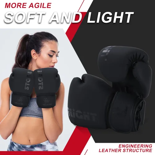 Vista 6 de Guantes de boxeo para hombres y mujeres, guantes de entrenamiento de boxeo, guantes de boxeo MMA, Kickboxing, guantes de entrenamiento para boxeo