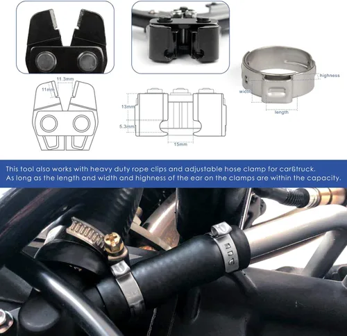 Vista 5 de iCrimp Herramienta de cincha PEX para abrazadera de acero inoxidable, sujeción vertical y paralela de 3/8 pulgadas a 1 pulgada -CRP650
