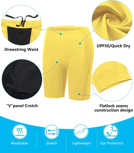 Vista 36 de Traje de baño deportivo competitivo para hombre, traje de entrenamiento de resistencia de carreras, pantalones cortos de natación de secado rápido