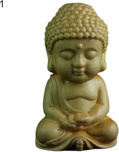 Vista 2 de Estatuas de monje que meditan la postura decorativa de la forma vívida de la figura de Buda para la tabla 1