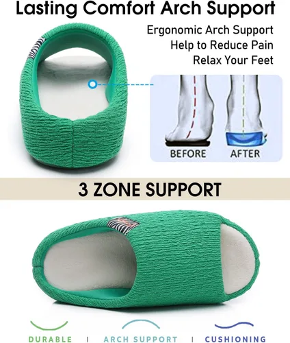 Vista 4 de Pantuflas suaves para mujer con espuma viscoelástica de dos tonos para dormitorio, zapatos de casa con suela de goma para interiores