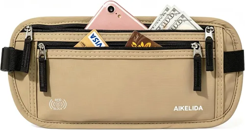 Vista 26 de Cinturón de dinero para pasaporte para mujeres y hombres - Cartera de viaje Negro