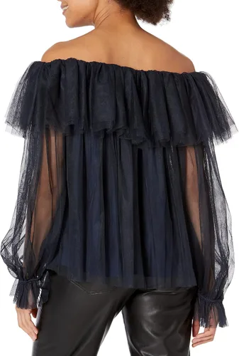 Vista 2 de Trina Turk Top de tul con hombros descubiertos para mujer