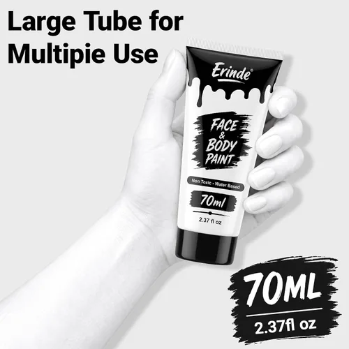Vista 2 de White Cream Face Body Paint, 2.37oz Large Tube Clown White Makeup Blanco