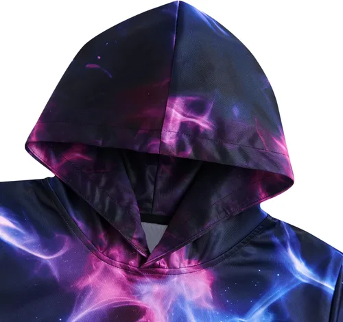 Vista 2 de AIDEAONE - Sudadera con capucha para niños y niñas de 6 a 16 años con estampado 3D y bolsillo, estilo casual