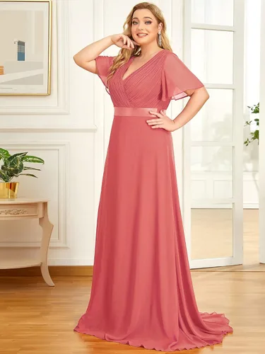 Vista 5 de Ever-Pretty 09890 Maxi vestido de fiesta de noche, con cuello en V doble, para mujer