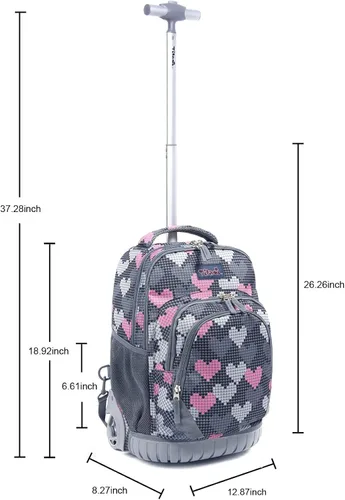 Vista 7 de Tilami Kids mochila con ruedas 18 pulgadas Mochila para laptop para niños y niñas