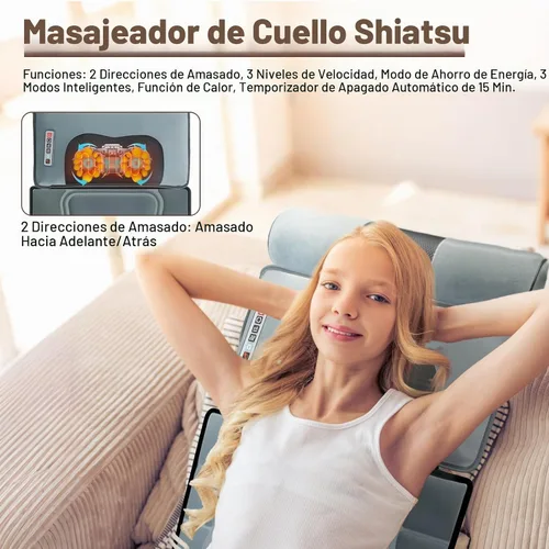 Vista 5 de KOCASO - Alfombrilla de masaje de cuerpo completo de franela multifuncional para silla de masaje Gris