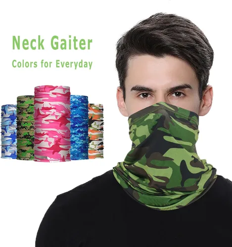 Vista 2 de 7 piezas de polaina para el cuello, protección solar, bufanda transpirable para hombres y mujeres, ropa de cuello para actividades al aire libre