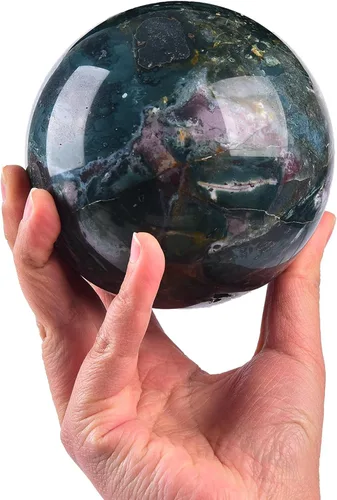 Vista 50 de JIC Gem Piedra Natural de Jaspe Africano Cristal de Curación Esfera Adivinación Bola de Piedra Preciosa, Feng Shui Reiki Aura Decoración