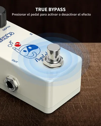 Vista 5 de Pogolab Pedal de Chorus, Pedal de Guitarra Chorus, Mini Pedal de Chorus Analógico, DC 9V, True Bypass para Guitarra Eléctrica Coro