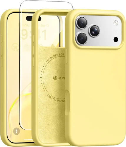 Vista 195 de GONEZ Funda magnética para iPhone 12 Case / 12 Pro Case, compatible con MagSafe, [protector de pantalla + protector de lente de cámara], funda