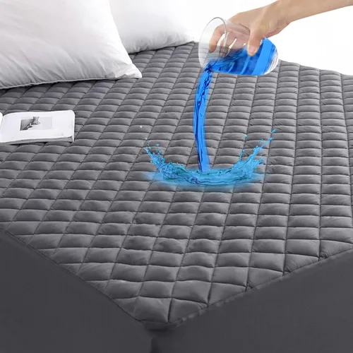 Vista 9 de GRT Cubrecolchón tipo almohada Individual, de rayón con cubierta de bambú, acolchado con relleno alternativo de plumón 3D de 900gsm, colchón