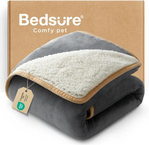 Vista 28 de Bedsure - Mantas impermeables para perros pequeños - Manta de felpa de sherpa con impresión suave lavable para perros y gatos, protector de muebles