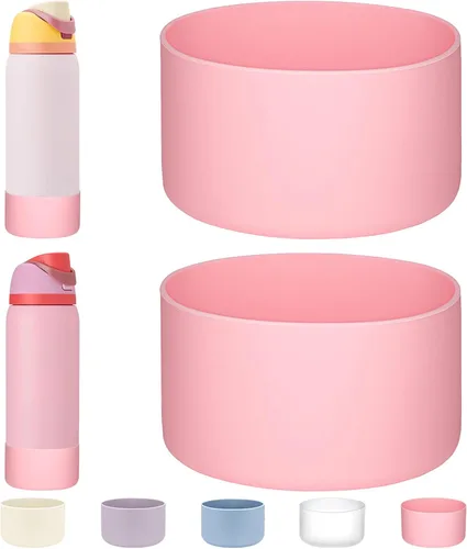 Vista 30 de WK IEASON 2 fundas de silicona para botella de agua Owala, base protectora para botella de agua Owala FreeSip Twist y Flip Flask accesorios para 3D