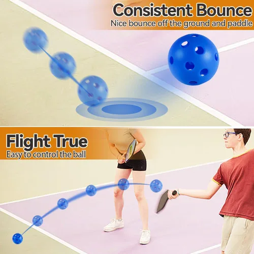 Vista 5 de Fizzazzle Indoor Pickleball Balls - 4/6 Pack 26 Holes - USAPA Standard - High Resilience & Durability Blue Balls