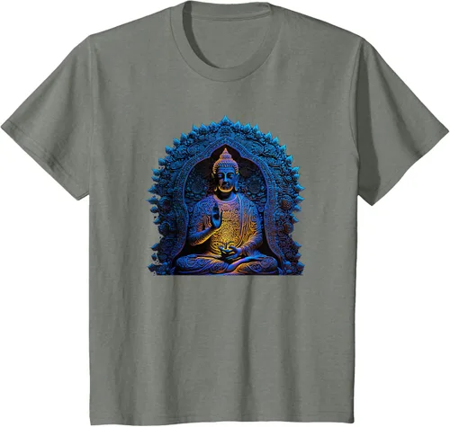 Vista 106 de Estatua de Buda Yoga Budismo Zen Buddhism Meditation T-Shirt Negro