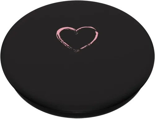 Vista 2 de PopSockets PopGrip estándar de corazón rosa negro