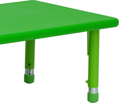 Vista 7 de Flash Furniture Wren - Mesa de actividades rectangular de plástico verde de 24 pulgadas de ancho x 48 pulgadas de largo