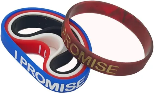 Vista 4 de NewSilkRoad I Promise - Pulsera deportiva de silicona, 5 unidades de colores surtidos