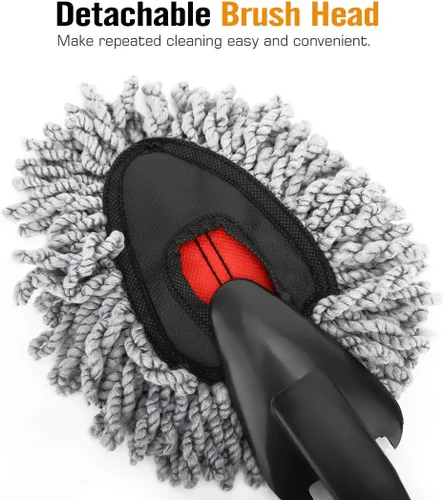 Vista 5 de MoKo Paquete de 2 plumeros de microfibra para salpicadero de automóvil, cepillo para detalles interiores súper suaves y antiarañazos