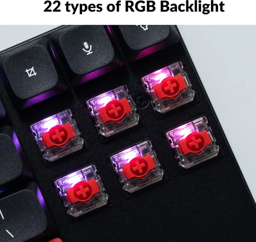 Vista 8 de Keychron K1 Pro TKL Layout Ultra-Slim QMKVIA Teclado mecánico inalámbrico con cable USB Bluetooth personalizado con interruptor rojo Gateron