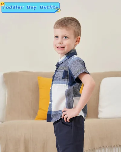 Vista 45 de Conjunto de ropa de verano para bebé y niño, camiseta de manga corta de algodón, pantalones cortos de dinosaurios, conjunto de ropa para niño